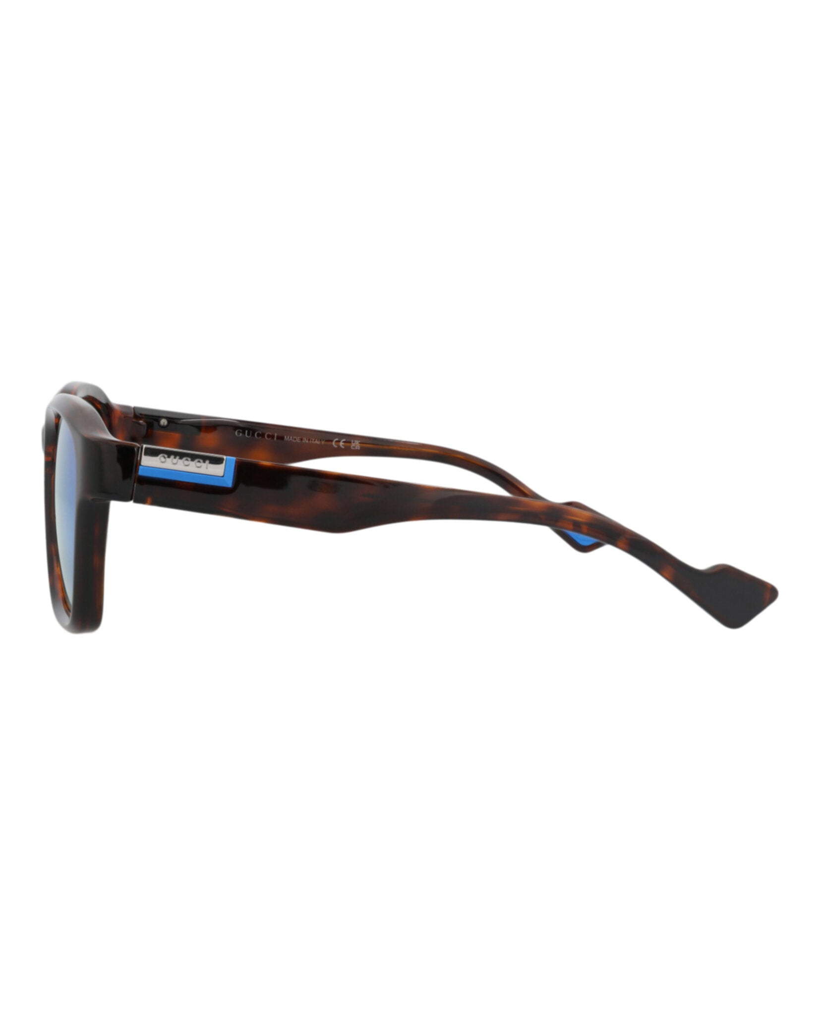 Gucci Mens Square/Rectangle Havana Havana Blue Fashion Designer Eyewear