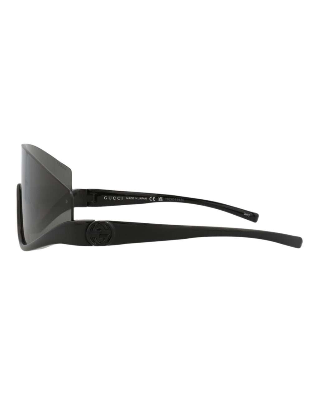 Gucci Womens Shield/Wrap Black Black Grey Fashion Designer Eyewear