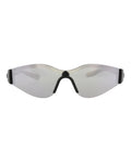 Gucci Womens Shield/Wrap Black Black Silver Fashion Designer Eyewear