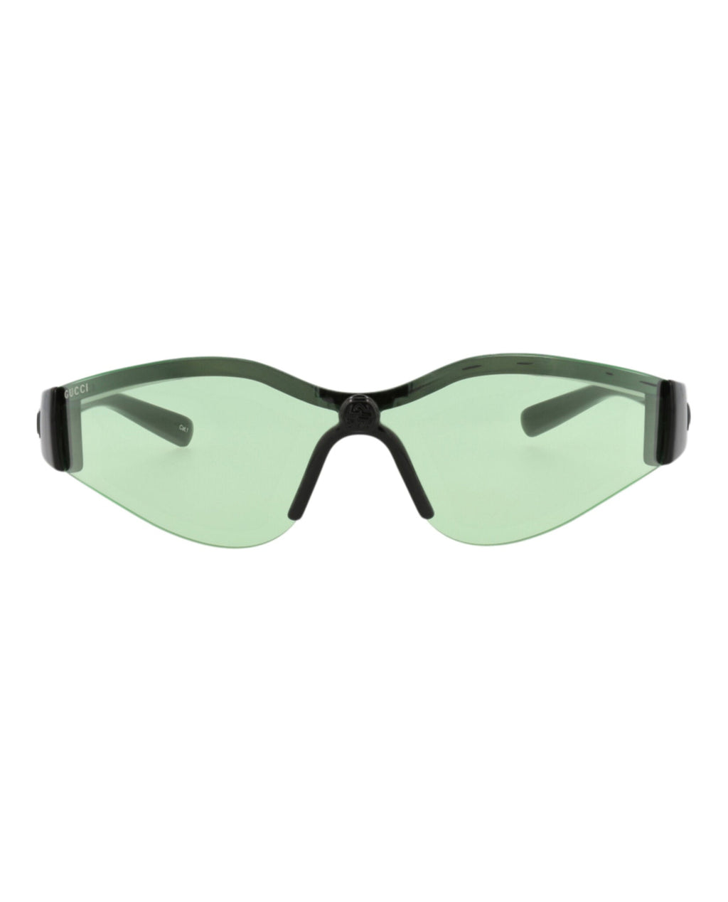 Gucci Womens Shield/Wrap Black Black Green Fashion Designer Eyewear