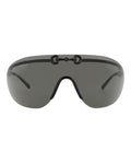 Gucci Mens Shield/Wrap Black Black Grey Fashion Designer Eyewear