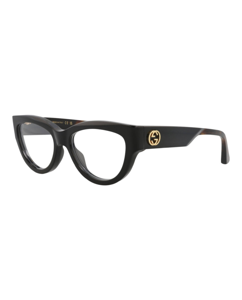 Gucci Womens Cat Eye Black Havana Transparent Fashion Designer Eyewear