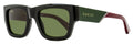 Gucci Bilayer Rectangular Sunglasses GG1668S 003 Black/Green/Red 52mm Black Green Red