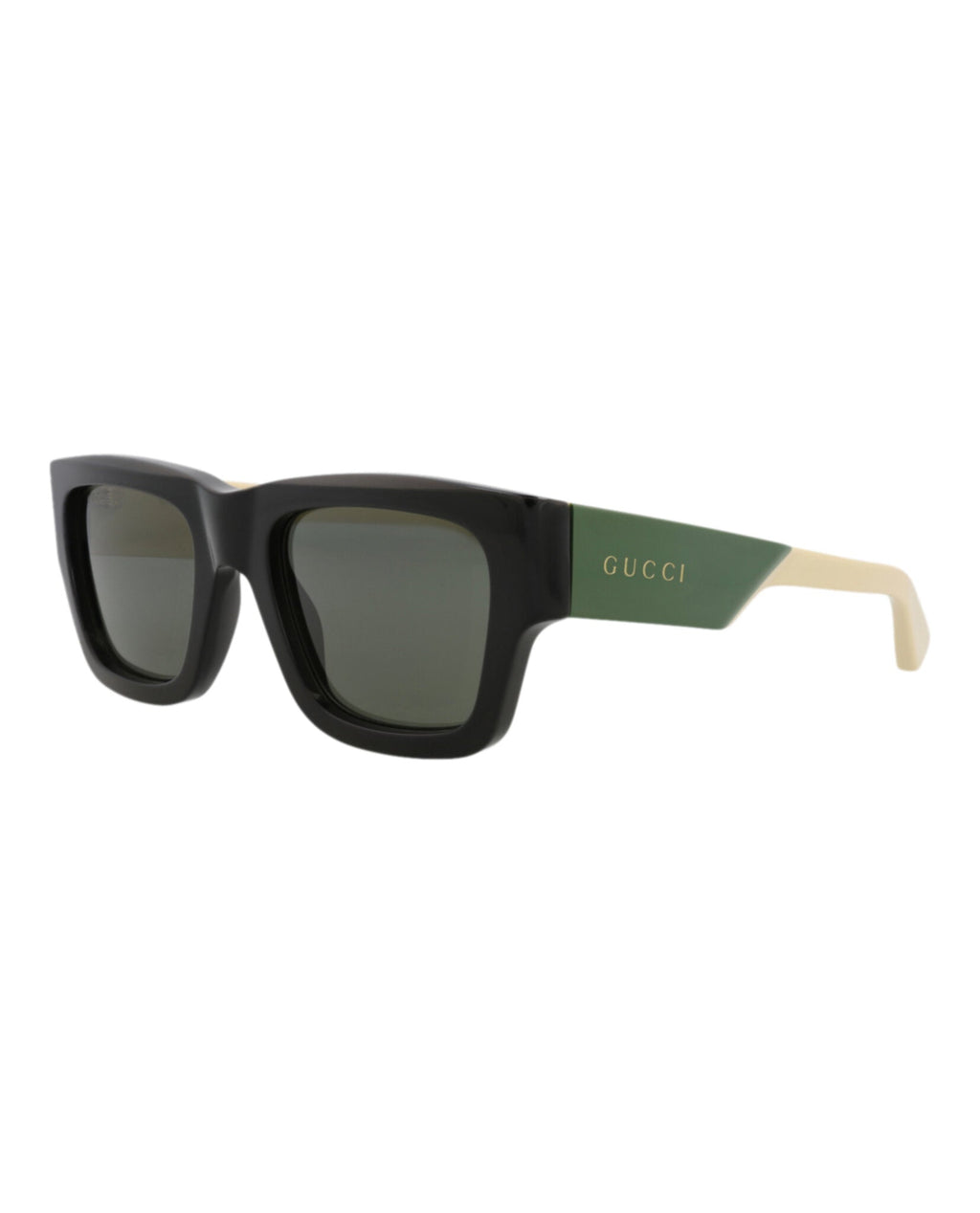 Gucci Mens Square/Rectangle Black Ivory Grey Fashion Designer Eyewear