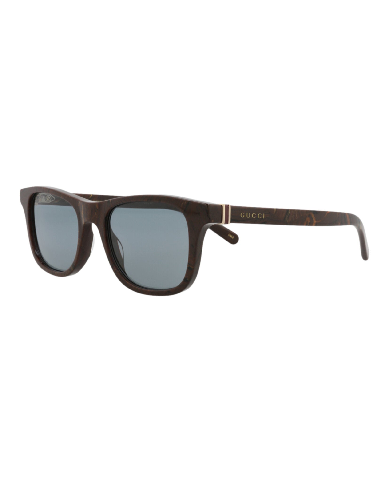 Gucci Mens Square/Rectangle Brown Brown Grey Fashion Designer Eyewear