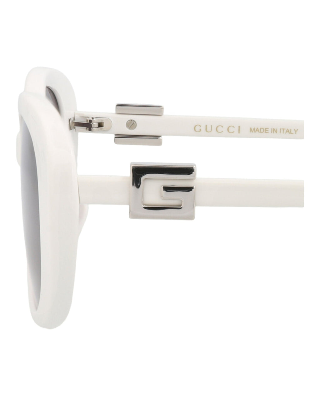 Gucci Womens Round/Oval White White Grey Fashion Designer Eyewear