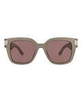 Gucci Womens Square/Rectangle Grey Grey Brown Fashion Designer Eyewear