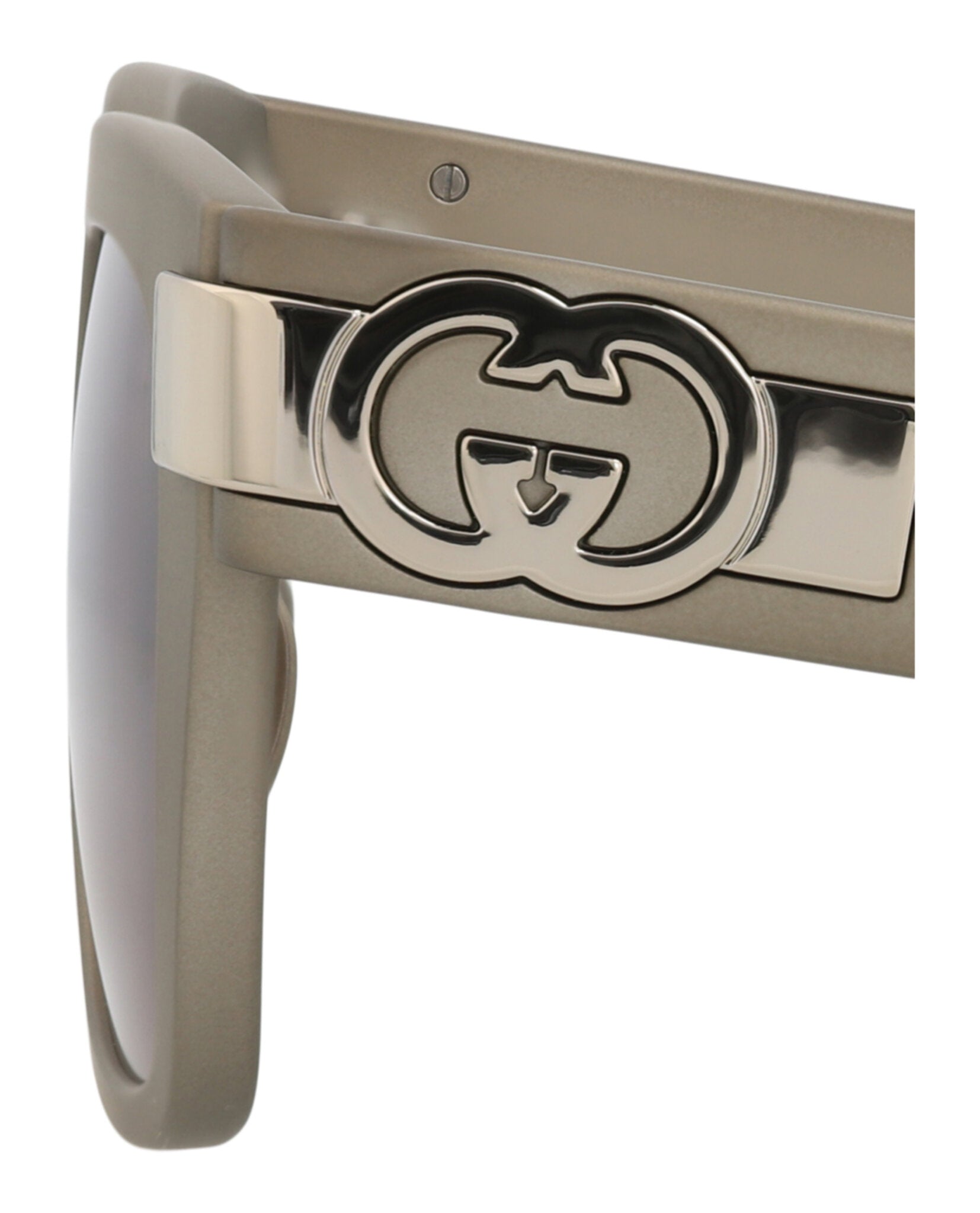 Gucci Womens Square/Rectangle Grey Grey Brown Fashion Designer Eyewear