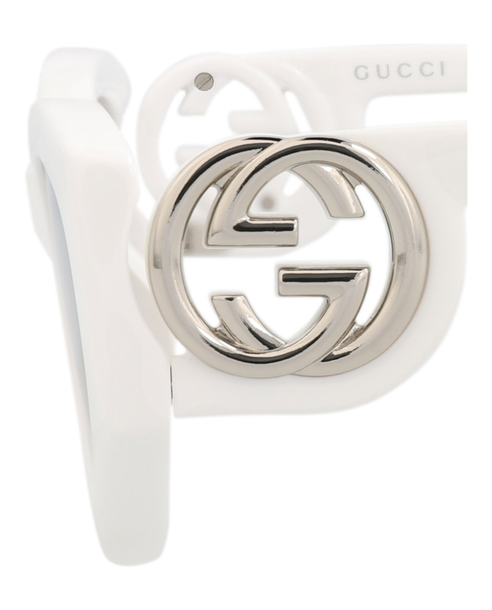 Gucci Womens Cat Eye White White Grey Fashion Designer Eyewear