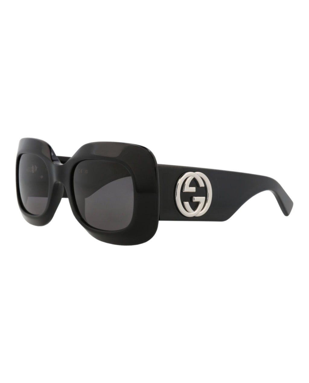 Gucci Womens Square/Rectangle Black Black Grey Fashion Designer Eyewear