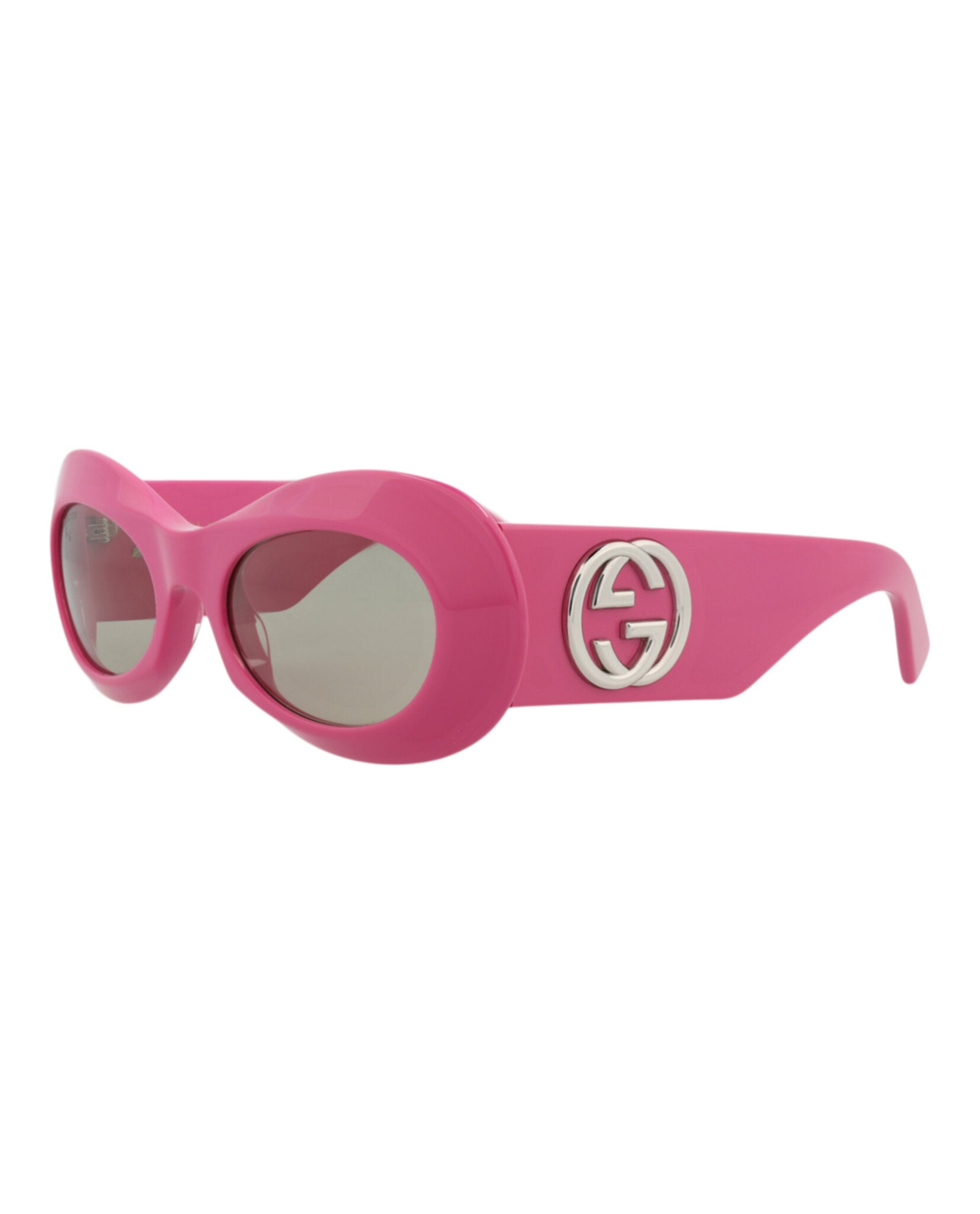 Gucci Womens Round/Oval Fuchsia Fuchsia Grey Fashion Designer Eyewear