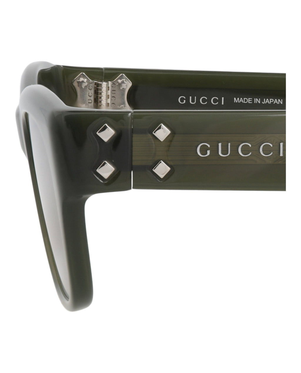 Gucci Mens Square/Rectangle Green Green Brown Fashion Designer Eyewear