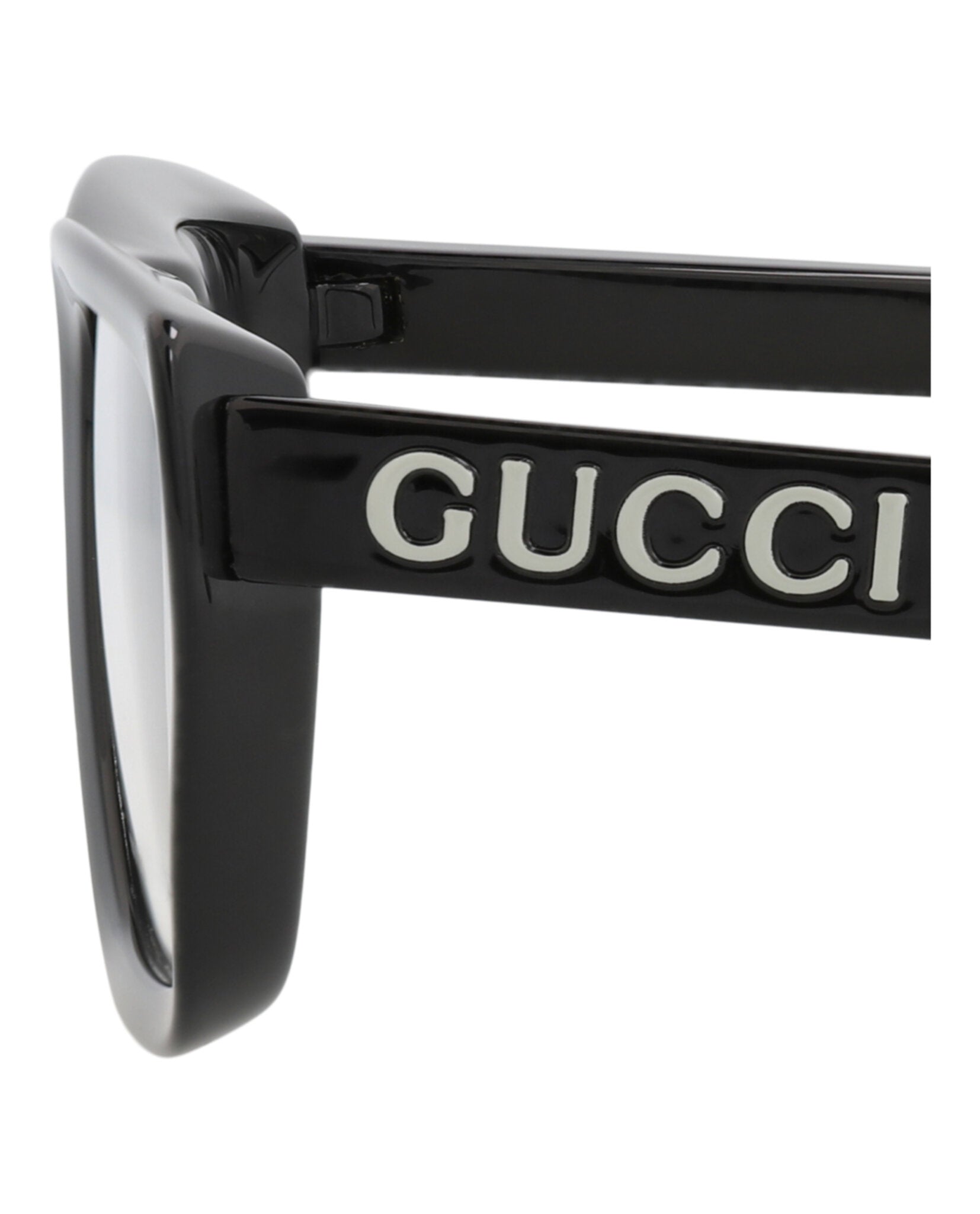 Gucci Mens Square/Rectangle Black Black Transparent Fashion Designer Eyewear
