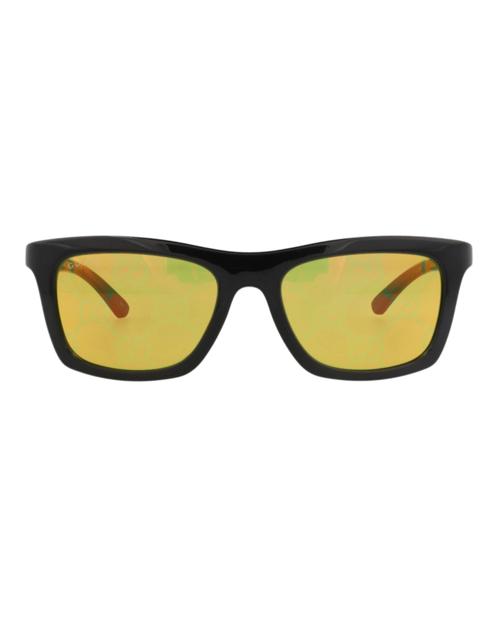 Gucci Mens Square/Rectangle Black Green Yellow Fashion Designer Eyewear
