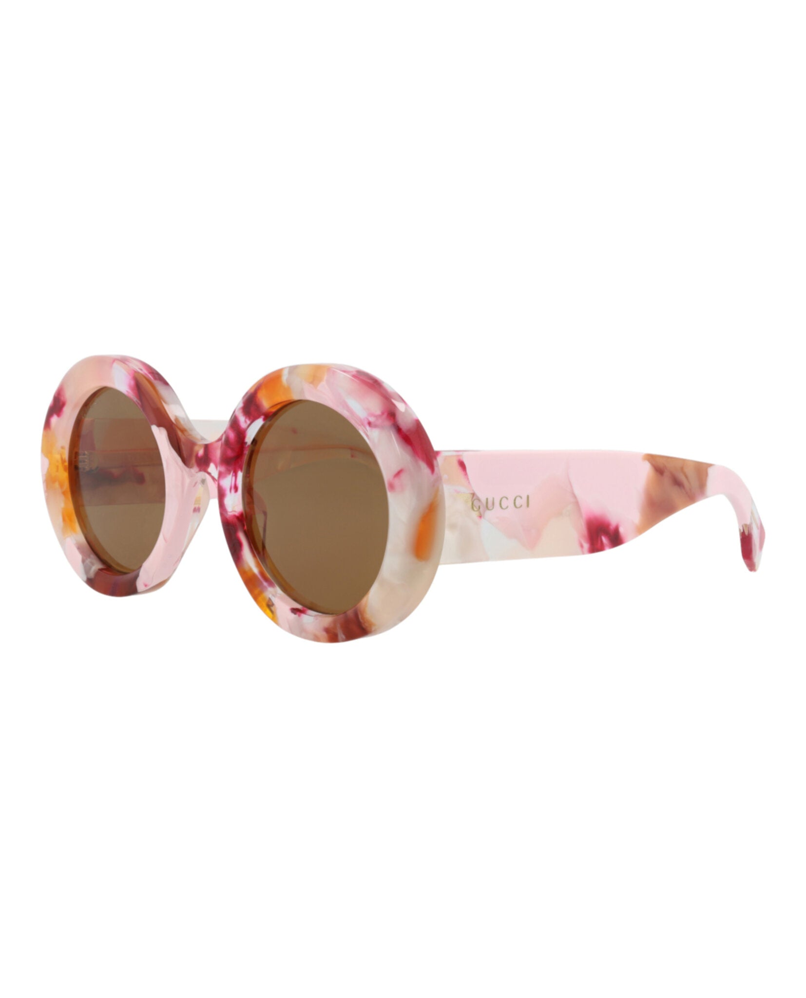 Gucci Womens Round/Oval Pink Pink Brown Fashion Designer Eyewear