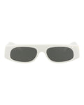 Gucci Womens Square/Rectangle White White Grey Fashion Designer Eyewear
