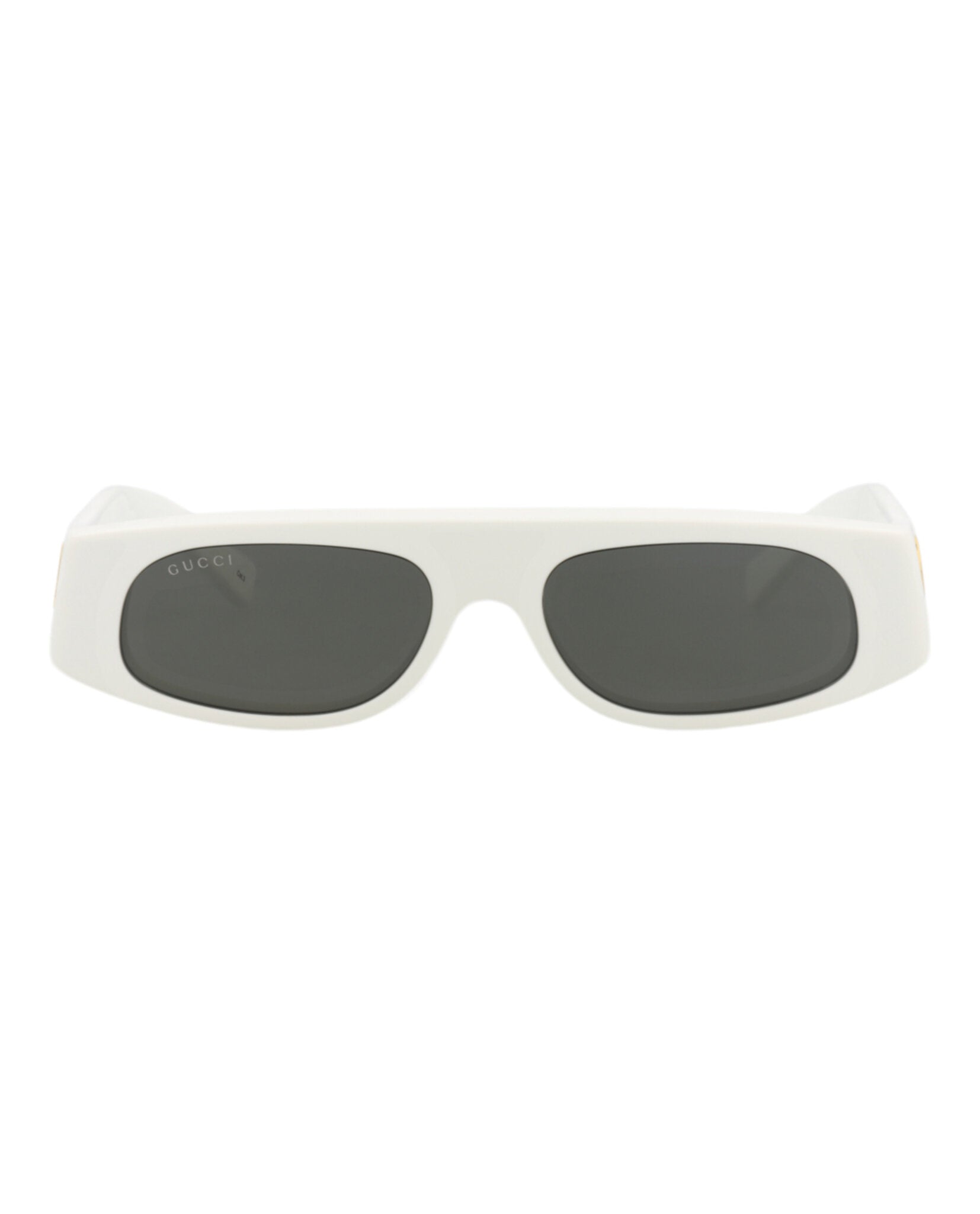 Gucci Womens Square/Rectangle White White Grey Fashion Designer Eyewear