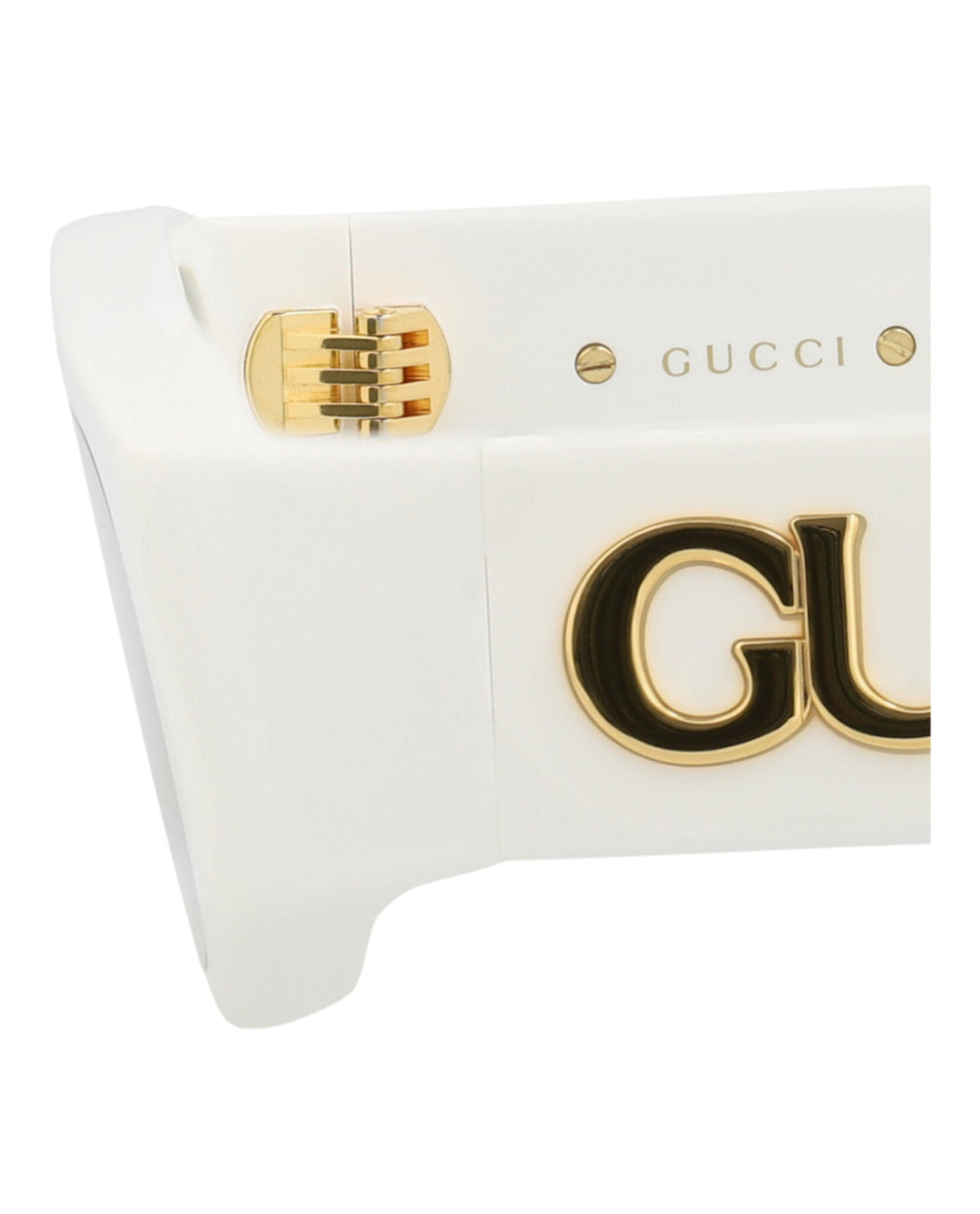 Gucci Womens Square/Rectangle White White Grey Fashion Designer Eyewear