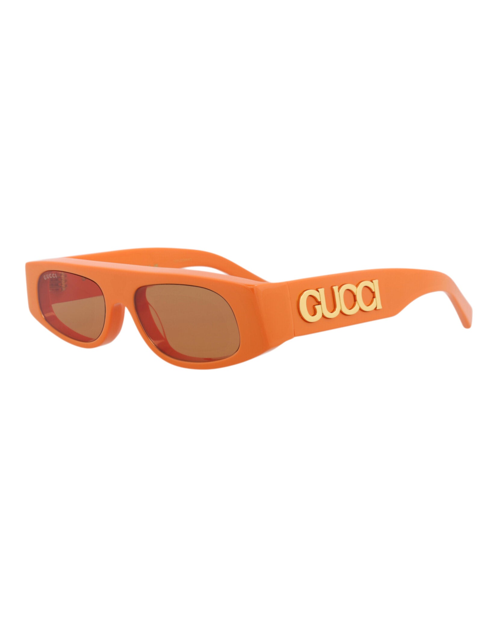 Gucci Womens Square/Rectangle Orange Orange Brown Fashion Designer Eyewear