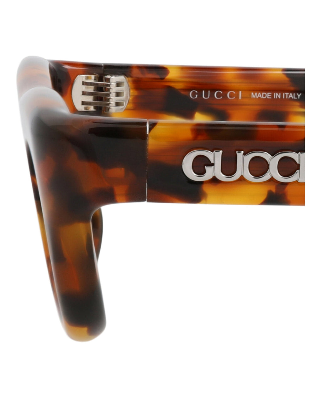 Gucci Mens Square/Rectangle Havana Havana Brown Fashion Designer Eyewear