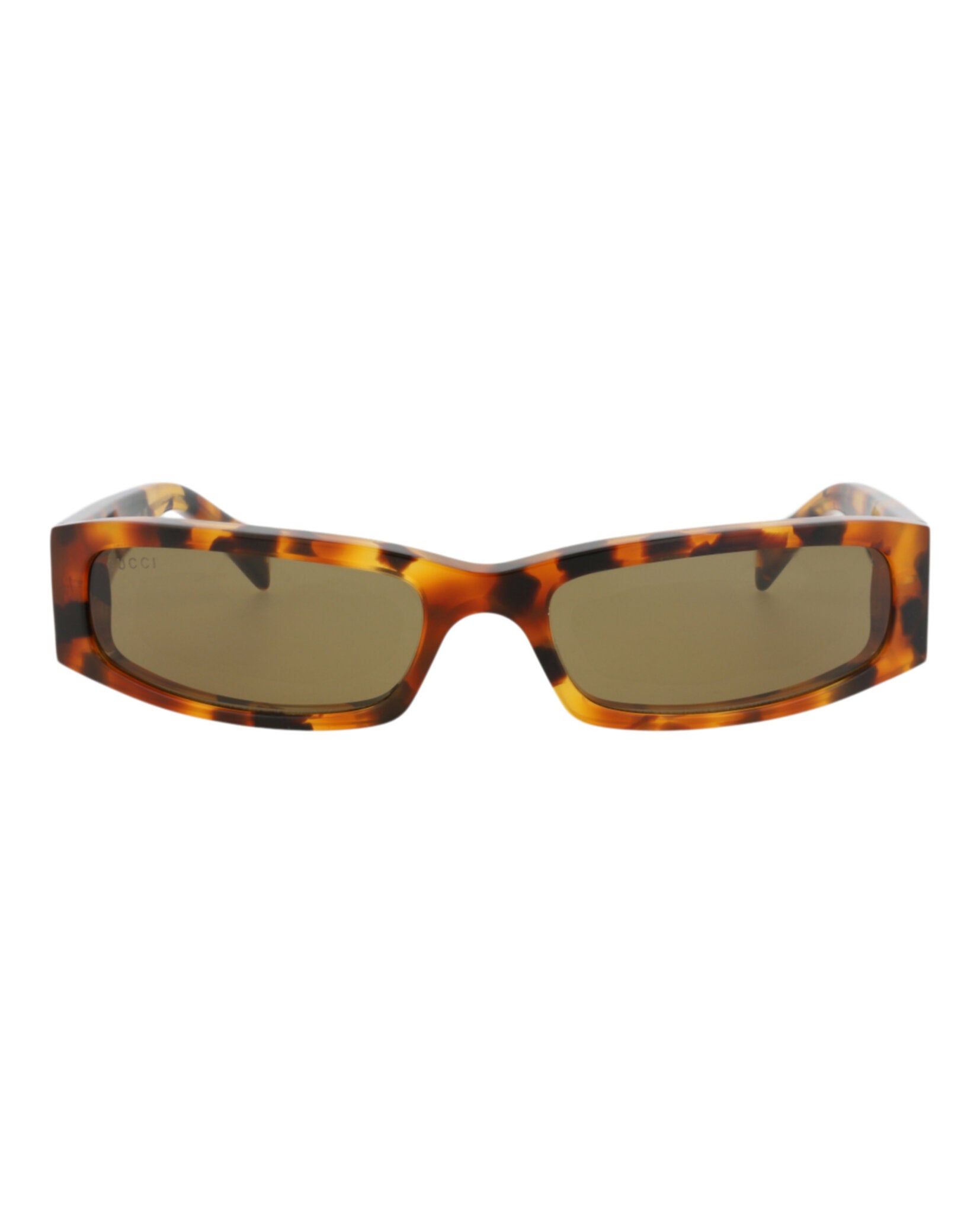 Gucci Mens Square/Rectangle Havana Havana Brown Fashion Designer Eyewear