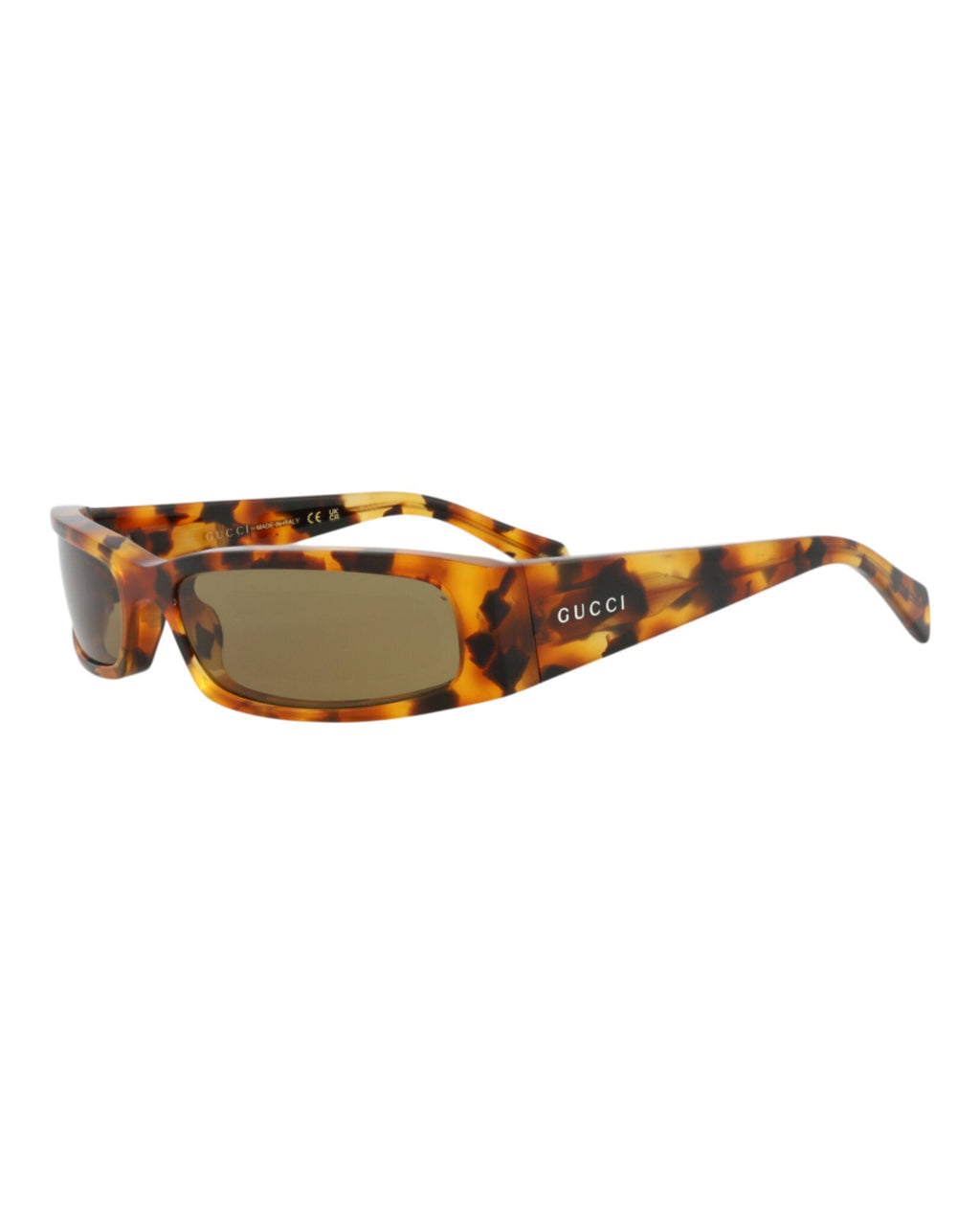 Gucci Mens Square/Rectangle Havana Havana Brown Fashion Designer Eyewear