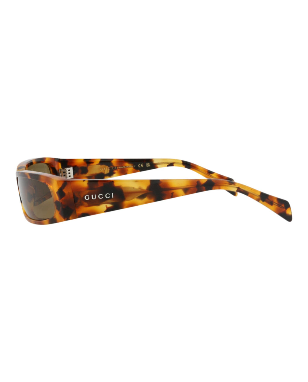 Gucci Mens Square/Rectangle Havana Havana Brown Fashion Designer Eyewear