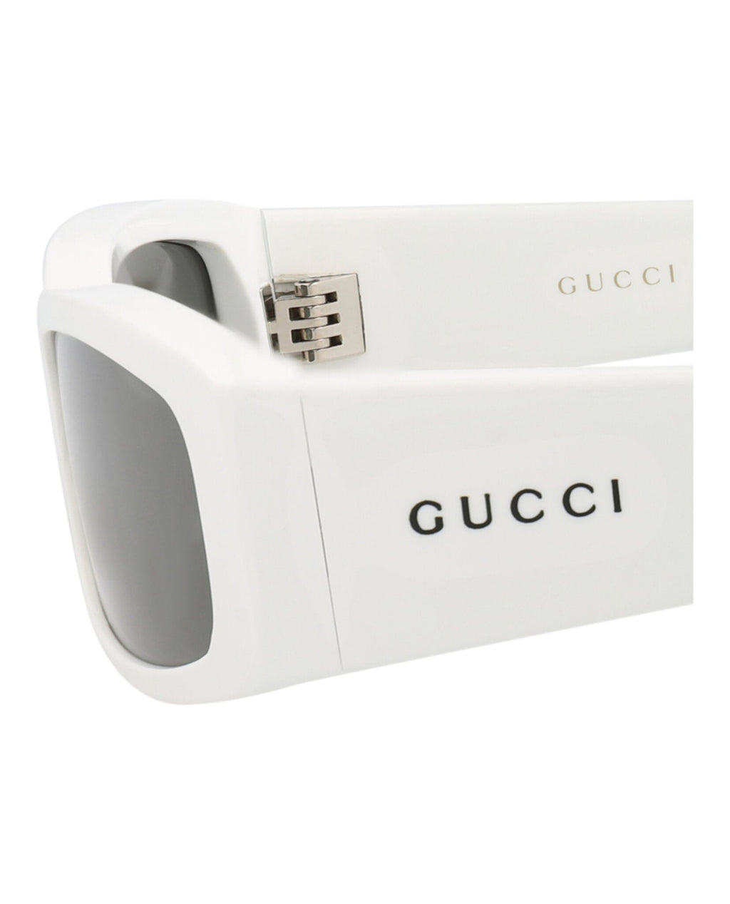 Gucci Mens Square/Rectangle White White Grey Fashion Designer Eyewear