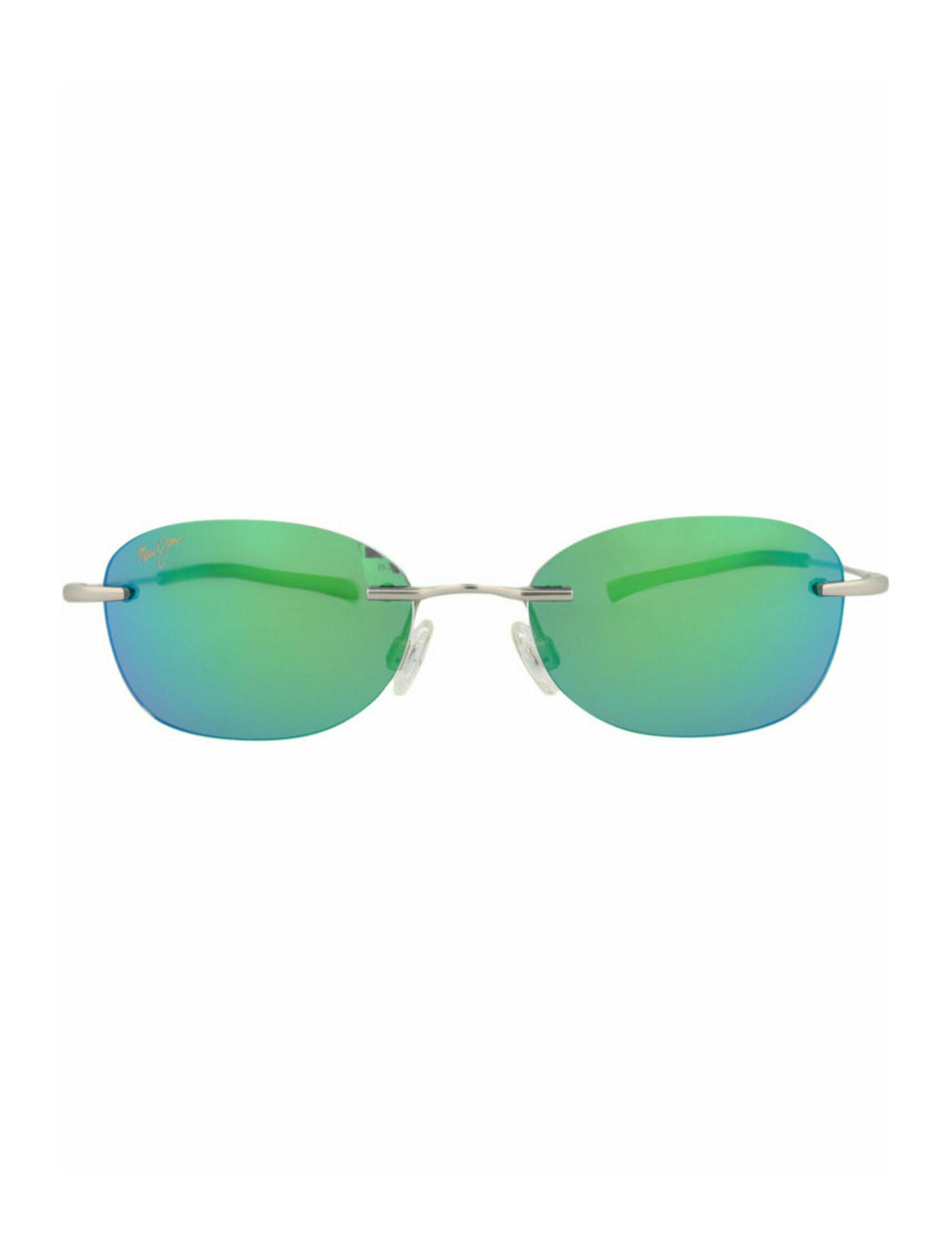 Maui Jim Unisex Round/Oval Silver Silver Green Fashion Designer Eyewear