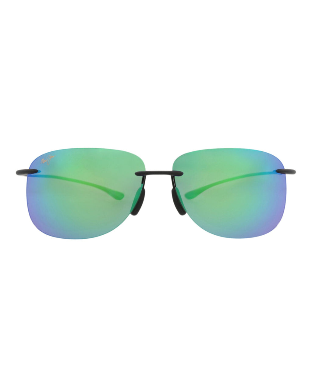 Maui Jim Unisex Shield/Wrap Black Black Green Fashion Designer Eyewear