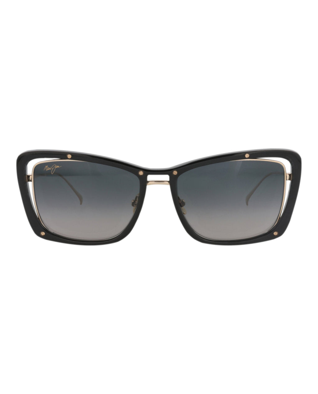 Maui Jim Womens Cat Eye Black Gold Grey Fashion Designer Eyewear