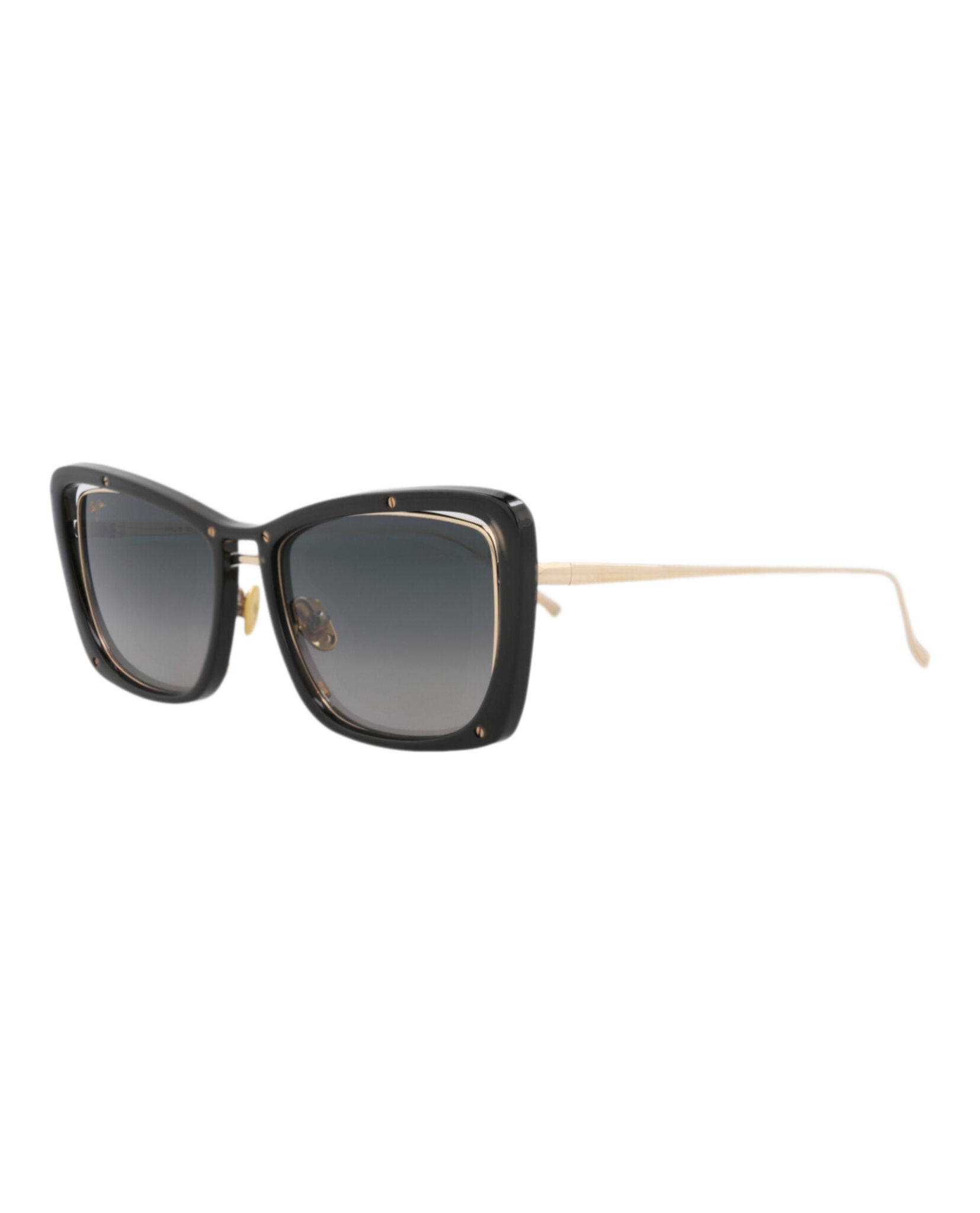 Maui Jim Womens Cat Eye Black Gold Grey Fashion Designer Eyewear