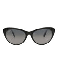 Maui Jim Womens Cat Eye Black Black Grey Fashion Designer Eyewear