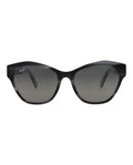 Maui Jim Womens Cat Eye Black Black Grey Fashion Designer Eyewear