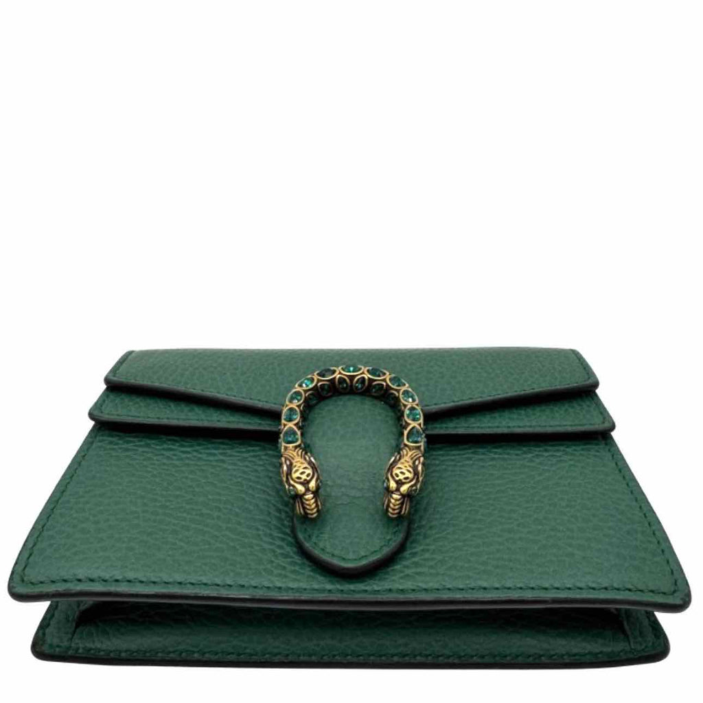 GUCCI Calfskin Mini Dionysus Chain Crossbody Green Crossbody