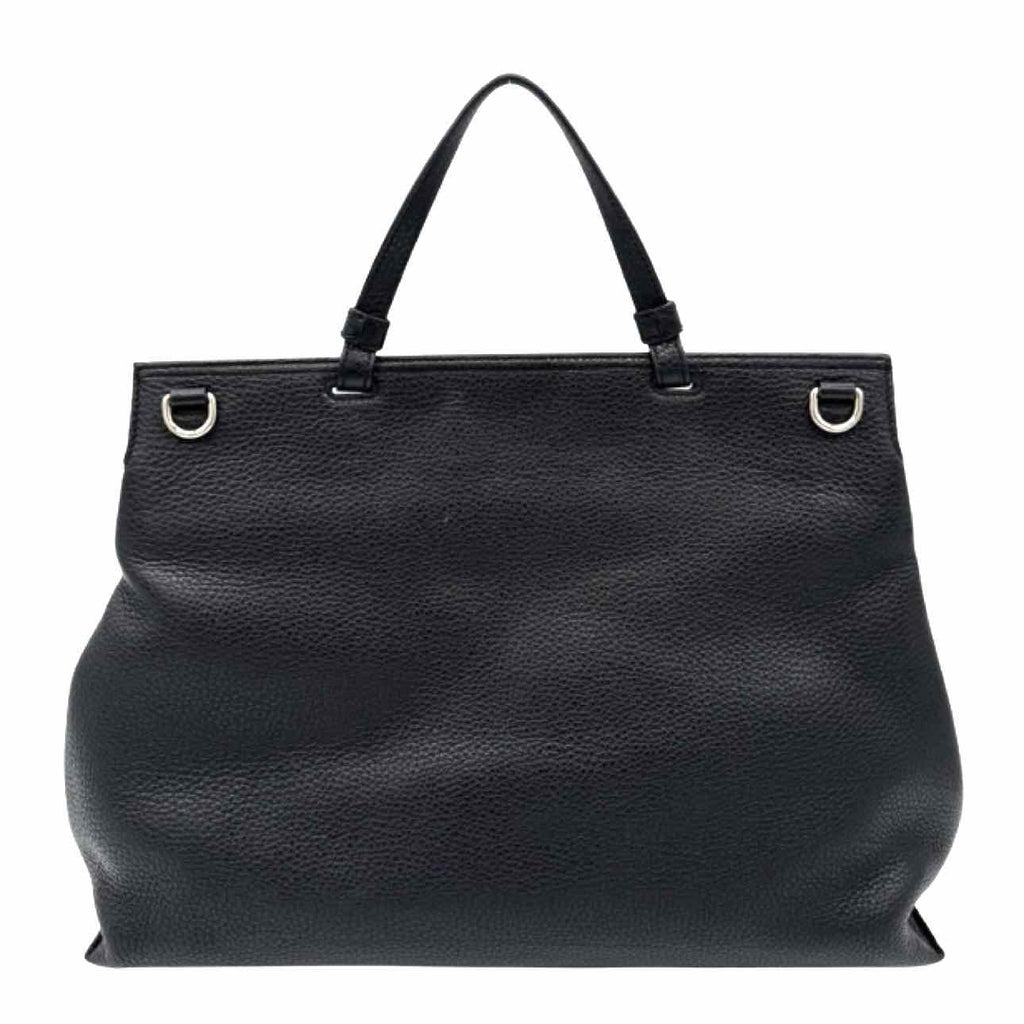 GUCCI Cellarius Calfskin Large Bamboo Daily Top Handle Bag Black