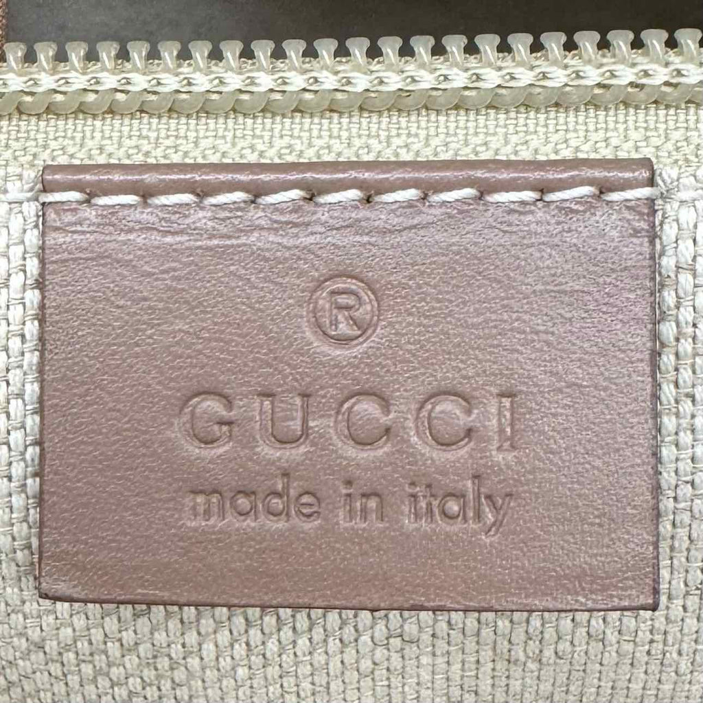GUCCI GG Supreme Monogram Canvas Tote Bag Beige