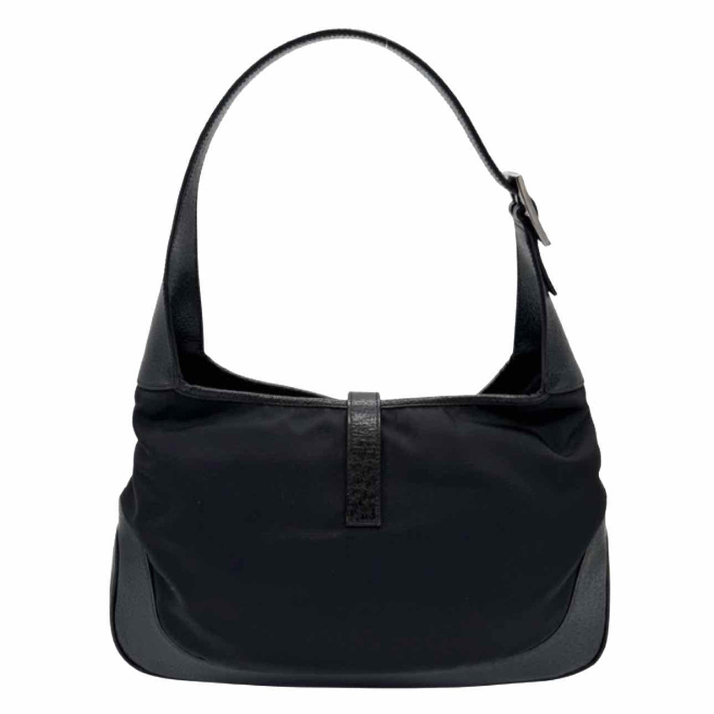 GUCCI Nylon/Calfskin Jackie Shoulder Bag Black