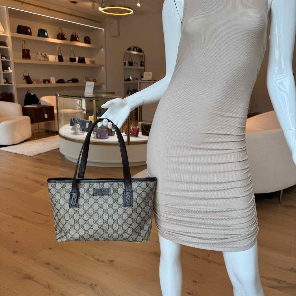 GUCCI Supreme Canvas Small Joy Tote  Brown