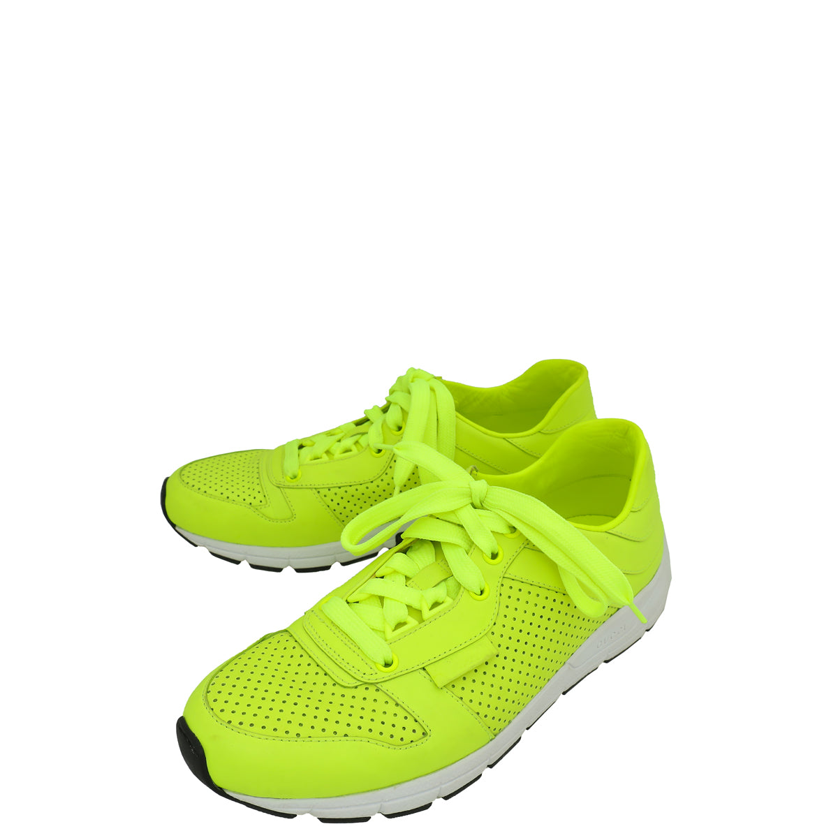 Gucci Neon Green Perforated High Top Sneaker 39