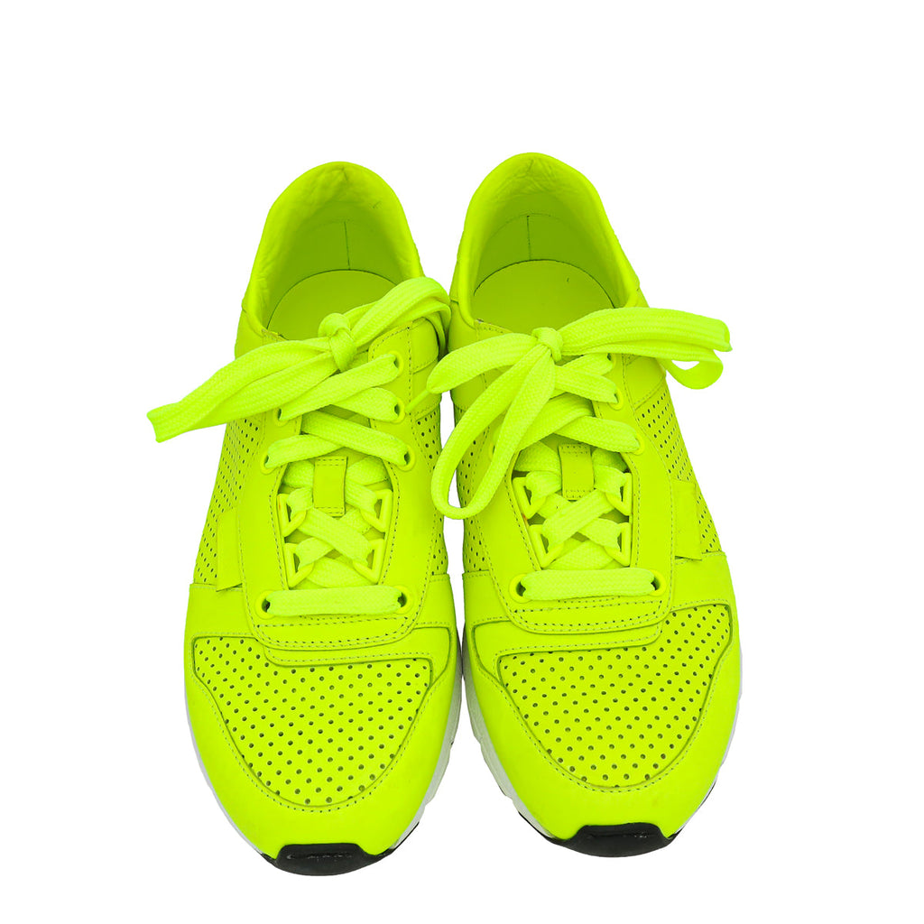 Gucci Neon Green Perforated High Top Sneaker 39
