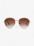 Chanel Round Chain Sunglasses Gold Base Metal 135mm