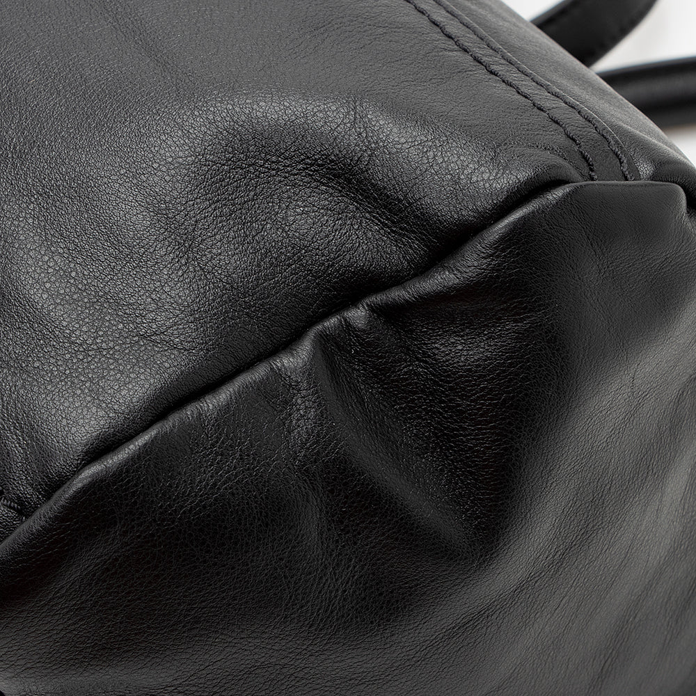 Givenchy Calfskin Velvet Logo Pandora Small Shoulder Bag (SHF-21572)