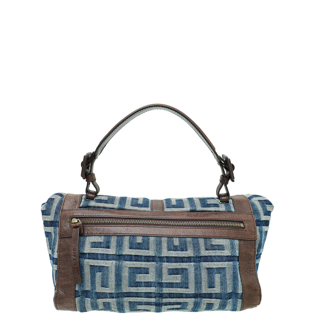 Givenchy Bicolor Denim Logo Hobo Bag