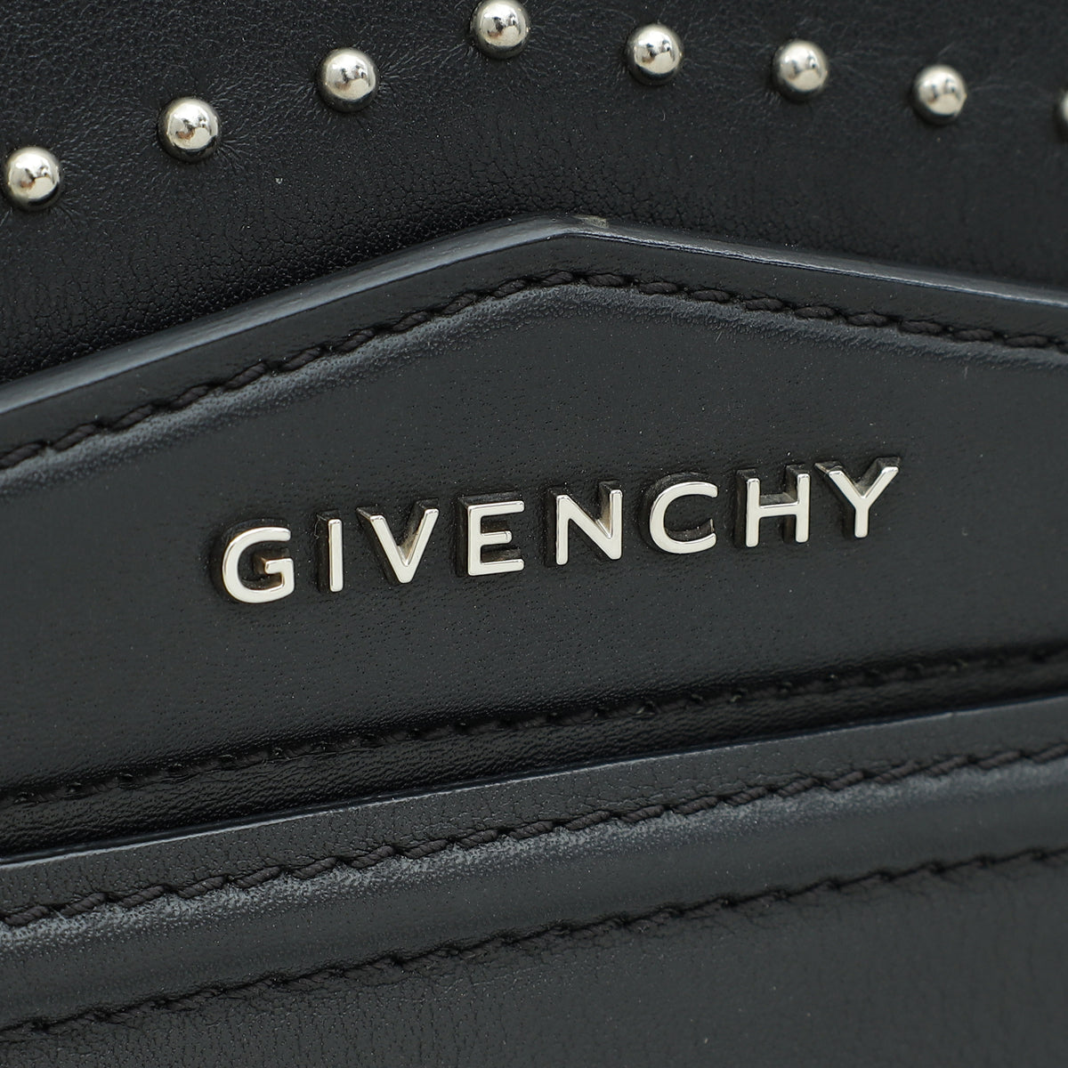 Givenchy Black Studded Antigona Clutch Bag