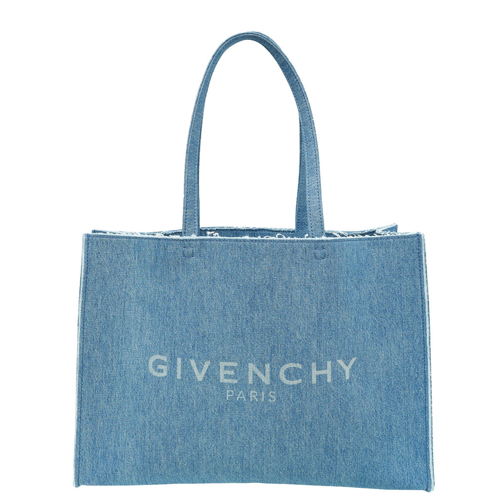 Givenchy Blue Denim G Tote Shopping Large Bag