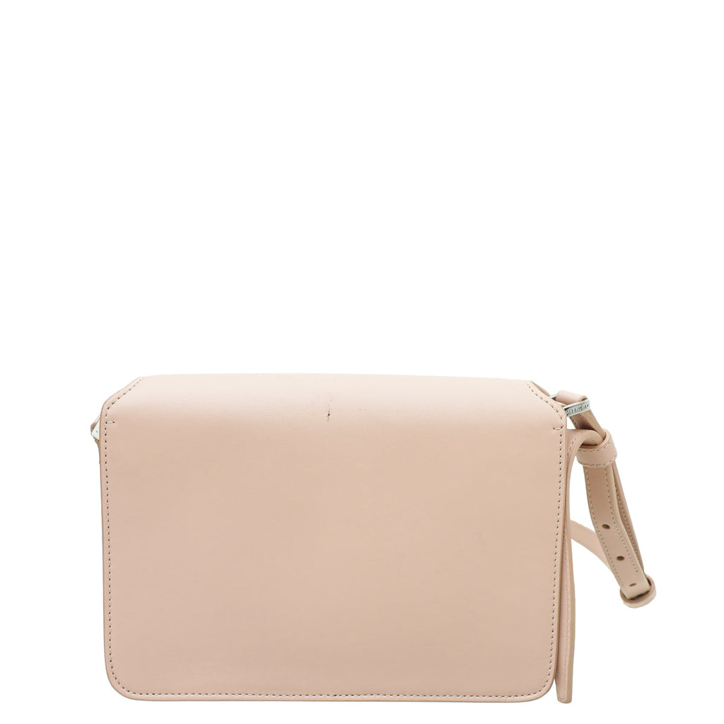 Givenchy Baby Pink Logo Embossed Flap Crossbody Bag