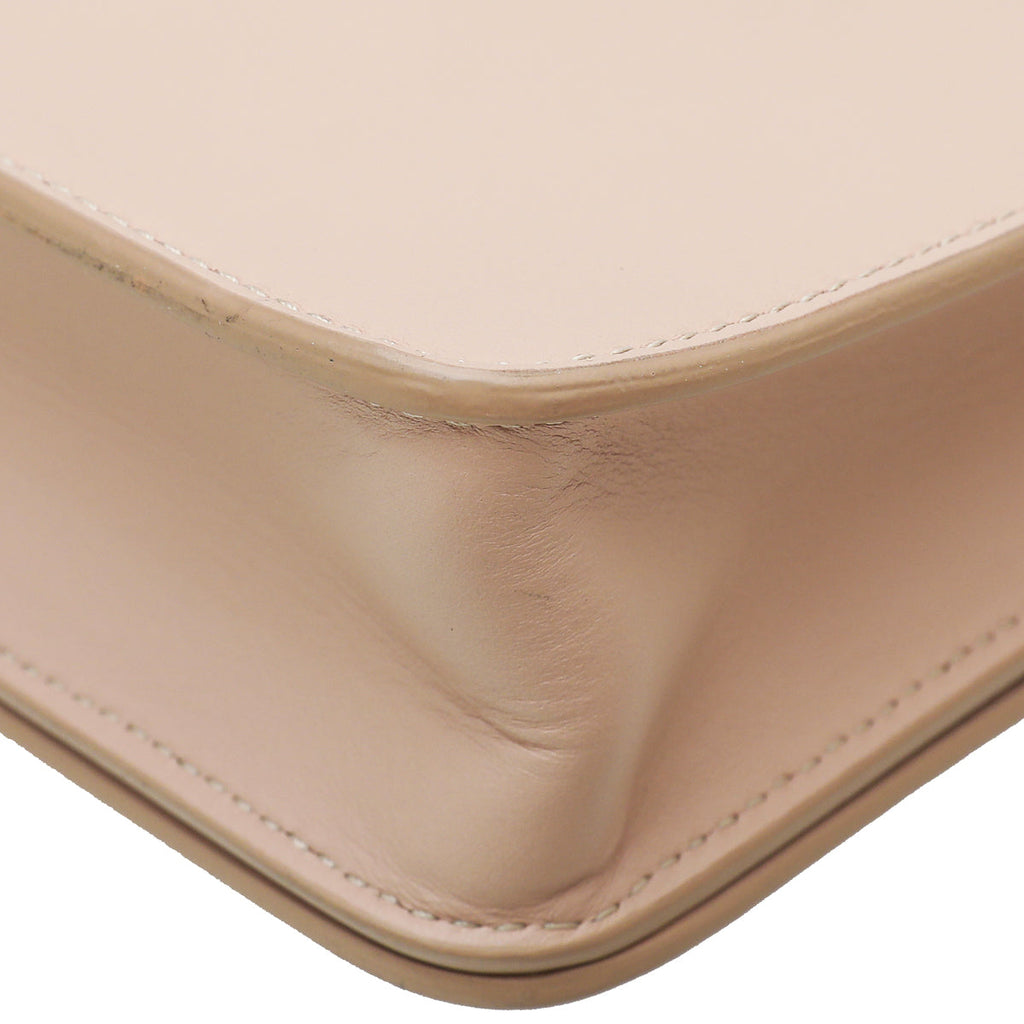 Givenchy Baby Pink Logo Embossed Flap Crossbody Bag