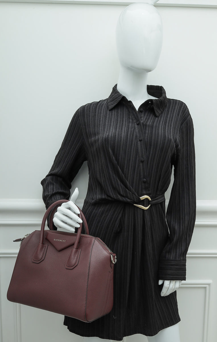 Givenchy Burgundy Antigona Small Tote Bag