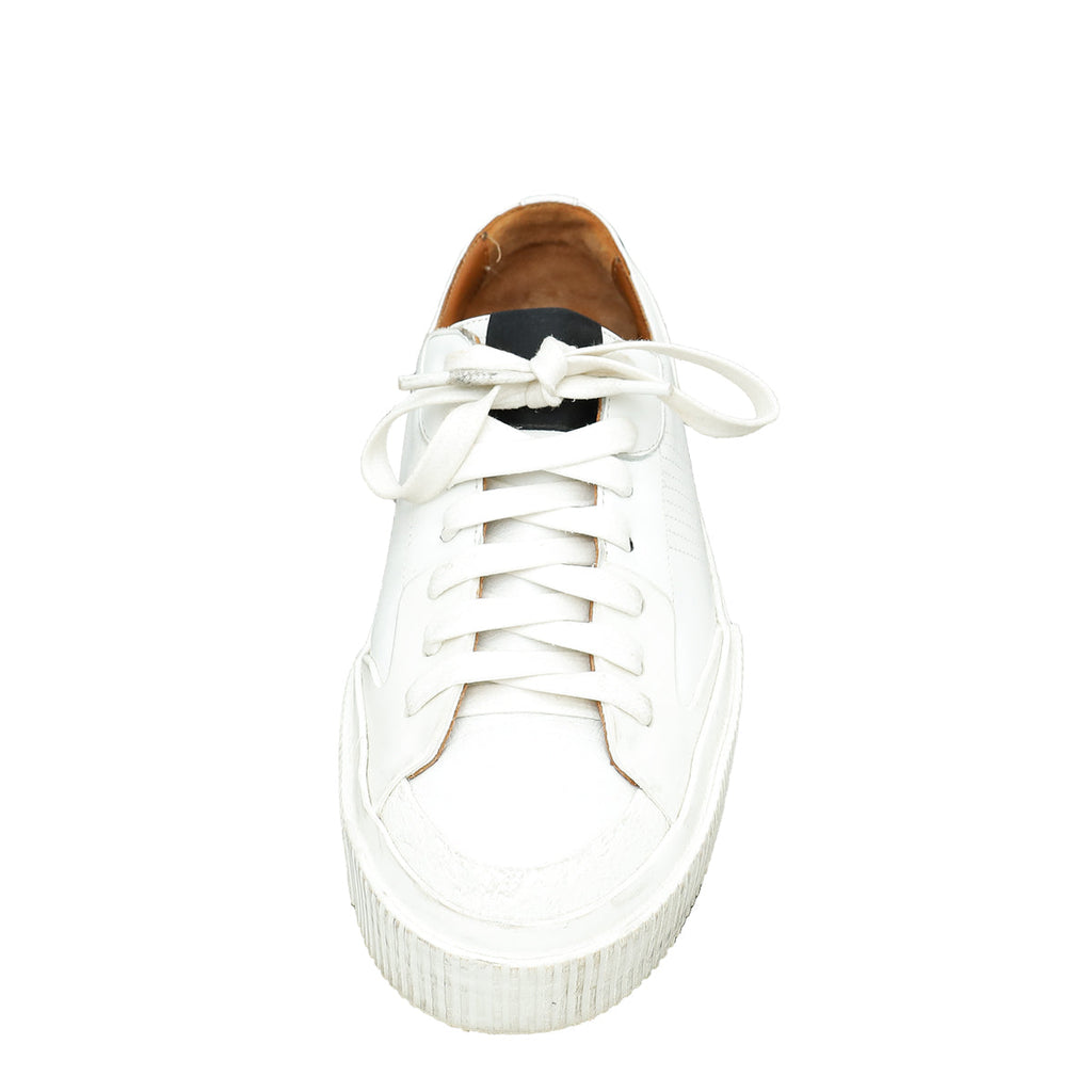 Givenchy White Lace Up Logo Print Sneakers 37